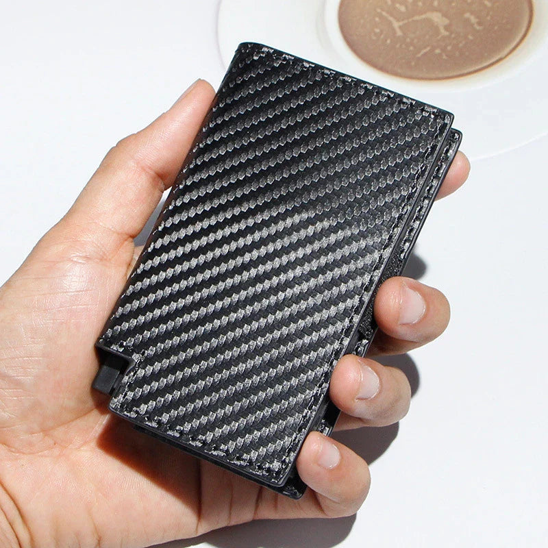 Aluminium alloy card wallet with automatic pop-up function, available in multiple stylish colours