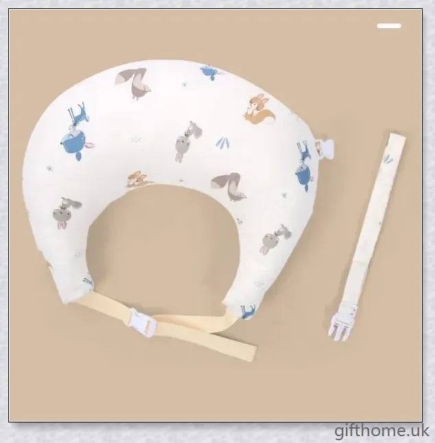 Premium breastfeeding nursing pillow with adjustable buckle, soft cotton fabric, and extra cushioning to support baby's head and prevent reflux.