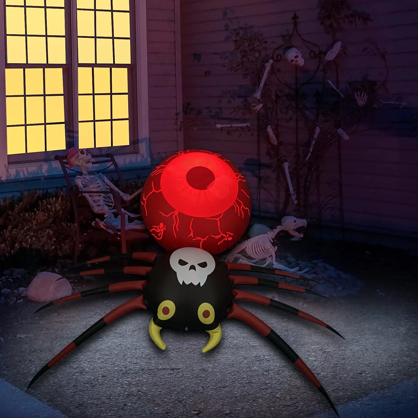 Illuminating Halloween Inflatable Spider Decoration with Captivating Lighting and Eco-Friendly Design