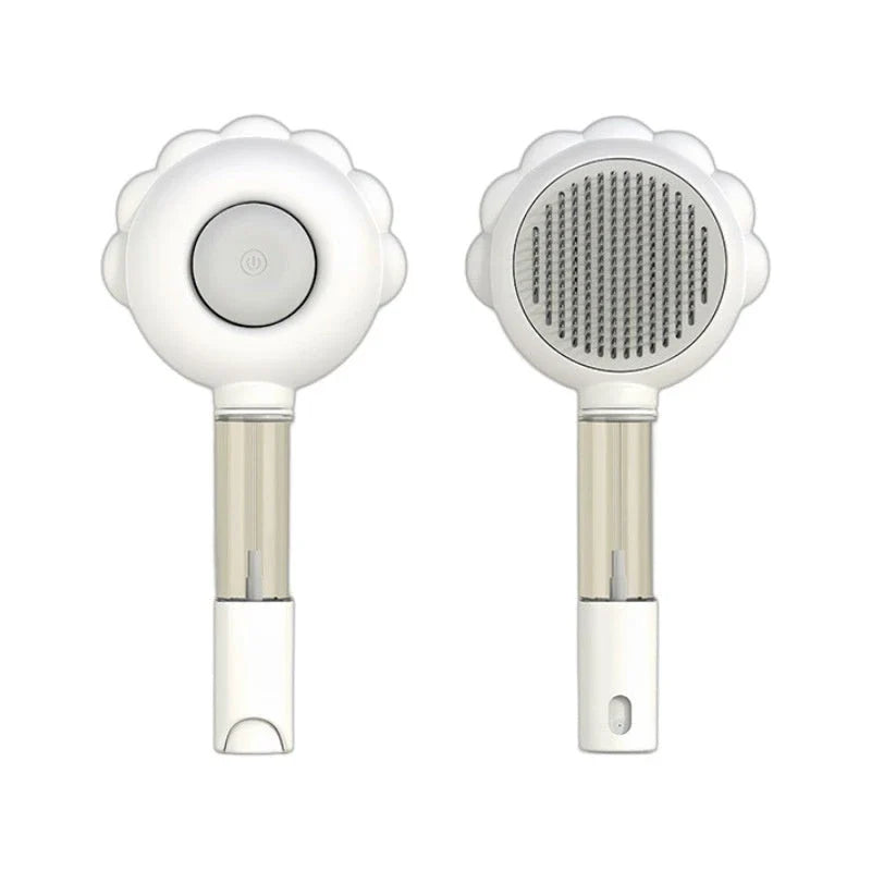 Premium 2-in-1 Self-Cleaning Pet Grooming Brush and Comb with curved comb teeth and ergonomic, non-slip handle for efficient and gentle grooming
