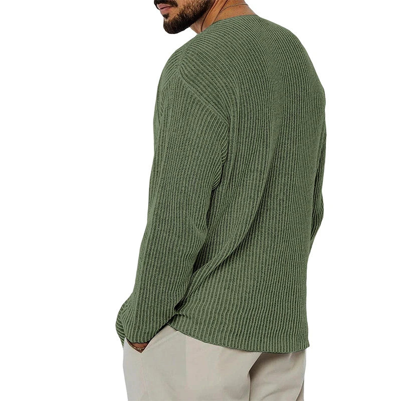 Stylish V-Neck Knitted Sweater for Men in a variety of sophisticated colours, featuring a sleek design and premium acrylic construction.