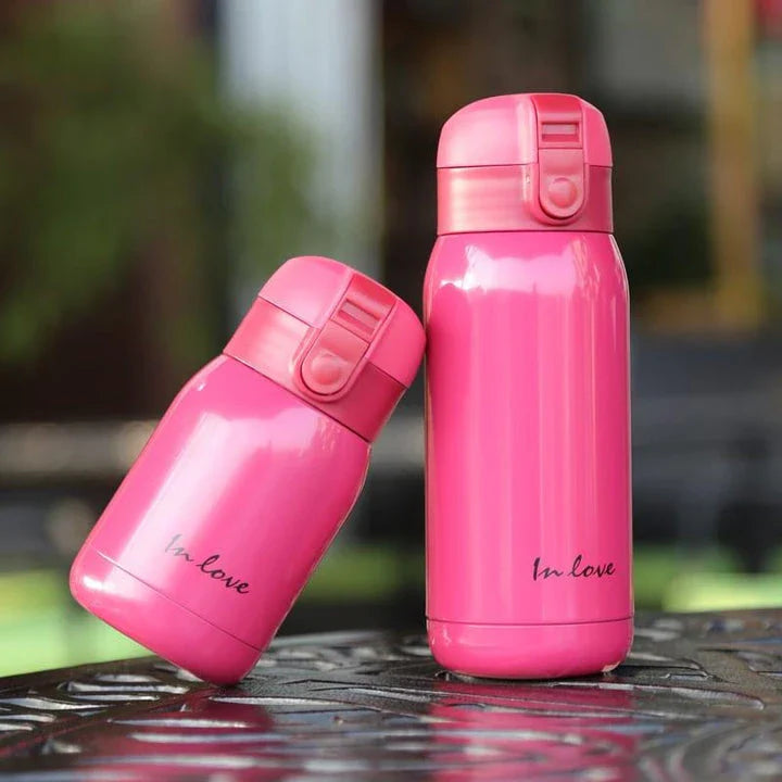 Stylish stainless steel travel thermos with compact and lightweight design, perfect for keeping drinks hot or cold on the go
