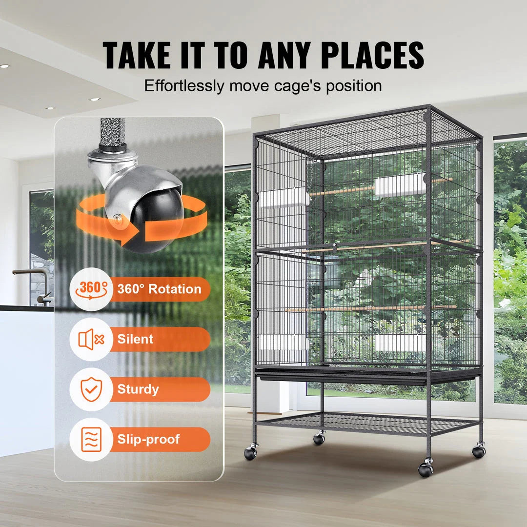 Spacious and durable large bird flight cage with rust-proof and waterproof construction, providing ample space for medium to large birds to thrive.
