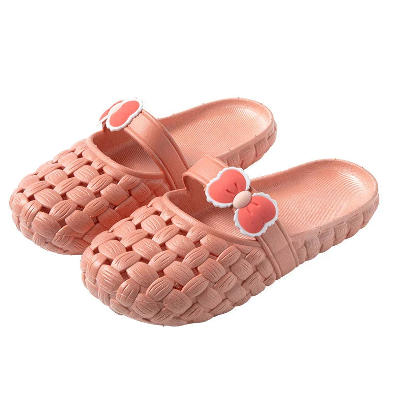 Baotou slippers with bow braid design, perfect for summer beach and casual wear