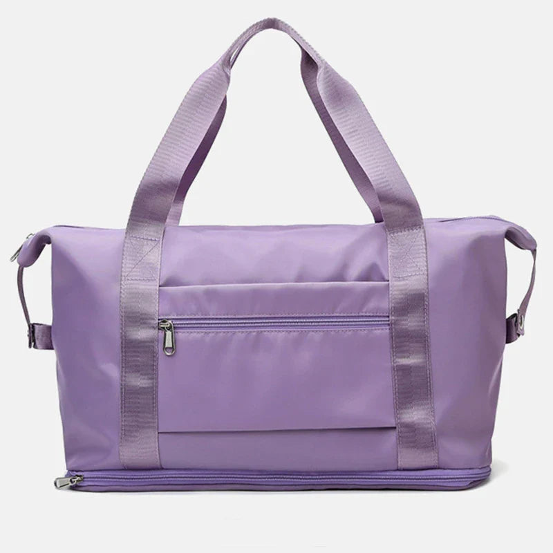 Large capacity travel bag with multiple pockets for fitness, gym, and outdoor activities