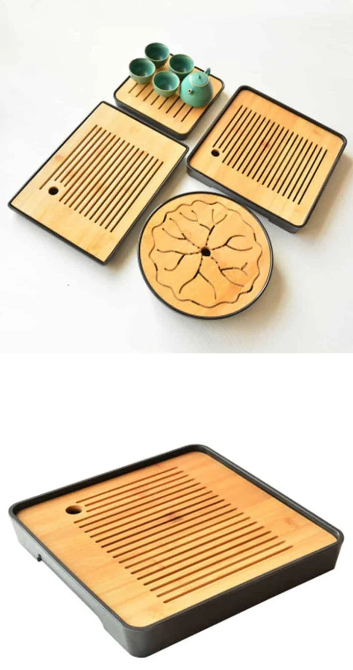 Premium bamboo tea tray saucer with sleek, elegant design for a sophisticated tea experience