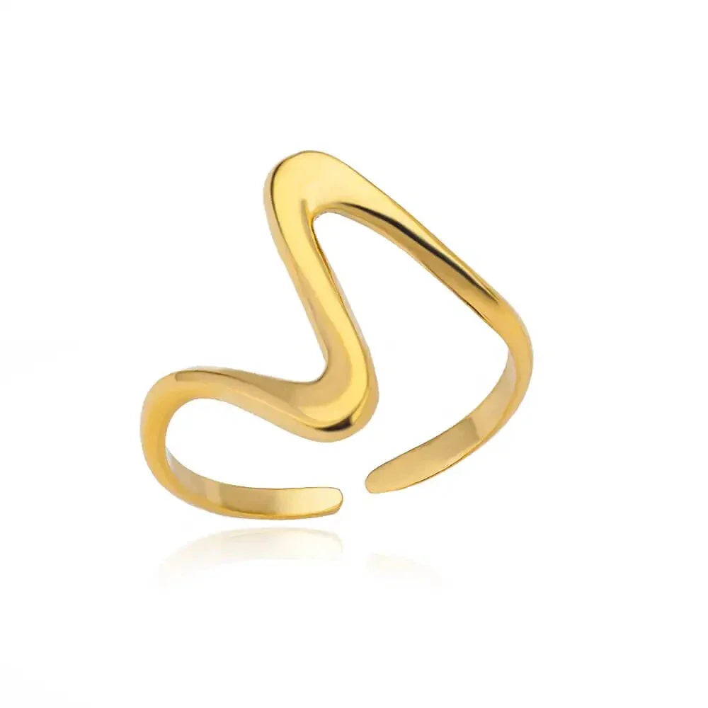 Stainless steel minimalist rings for women in a variety of sizes, showcasing a sleek and sophisticated design