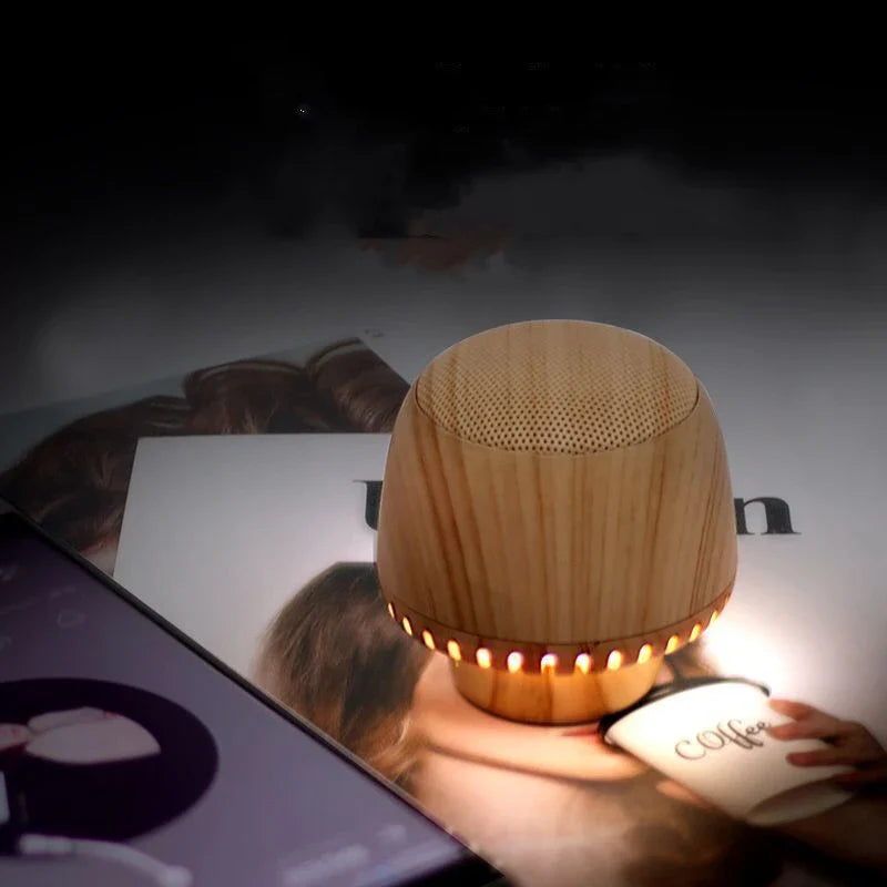 Stylish mushroom-inspired wireless earbuds with built-in night light, featuring powerful 5W speakers and Bluetooth 5.0 connectivity.