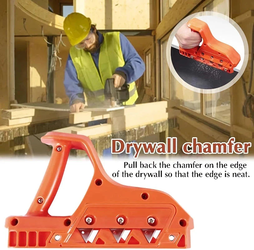 Professional drywall hand plane with adjustable 45/60-degree blade for precision chamfering and woodworking tasks