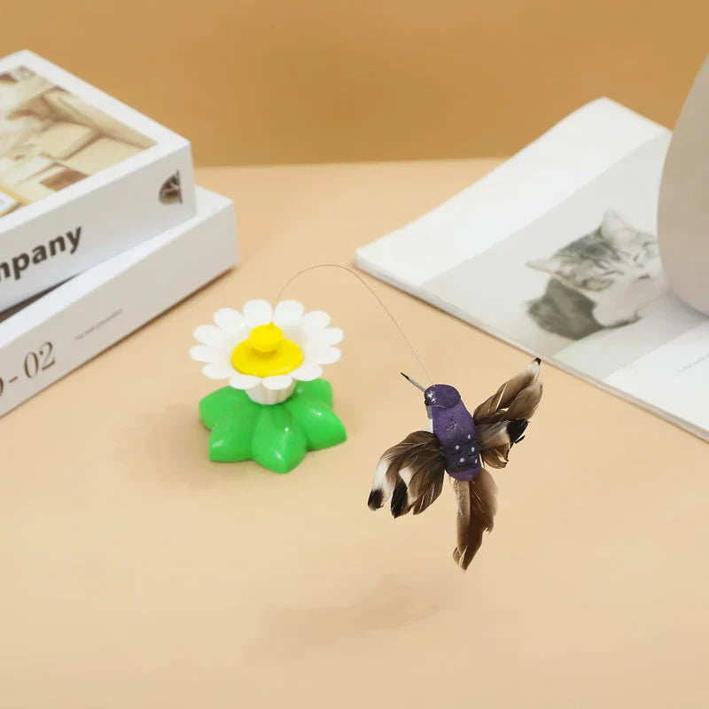A high-quality electric rotating butterfly cat toy that captivates feline attention and encourages active play.