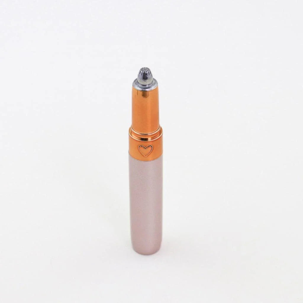 Mini Electric Eyebrow Trimmer Pen with built-in LED light for precise brow grooming