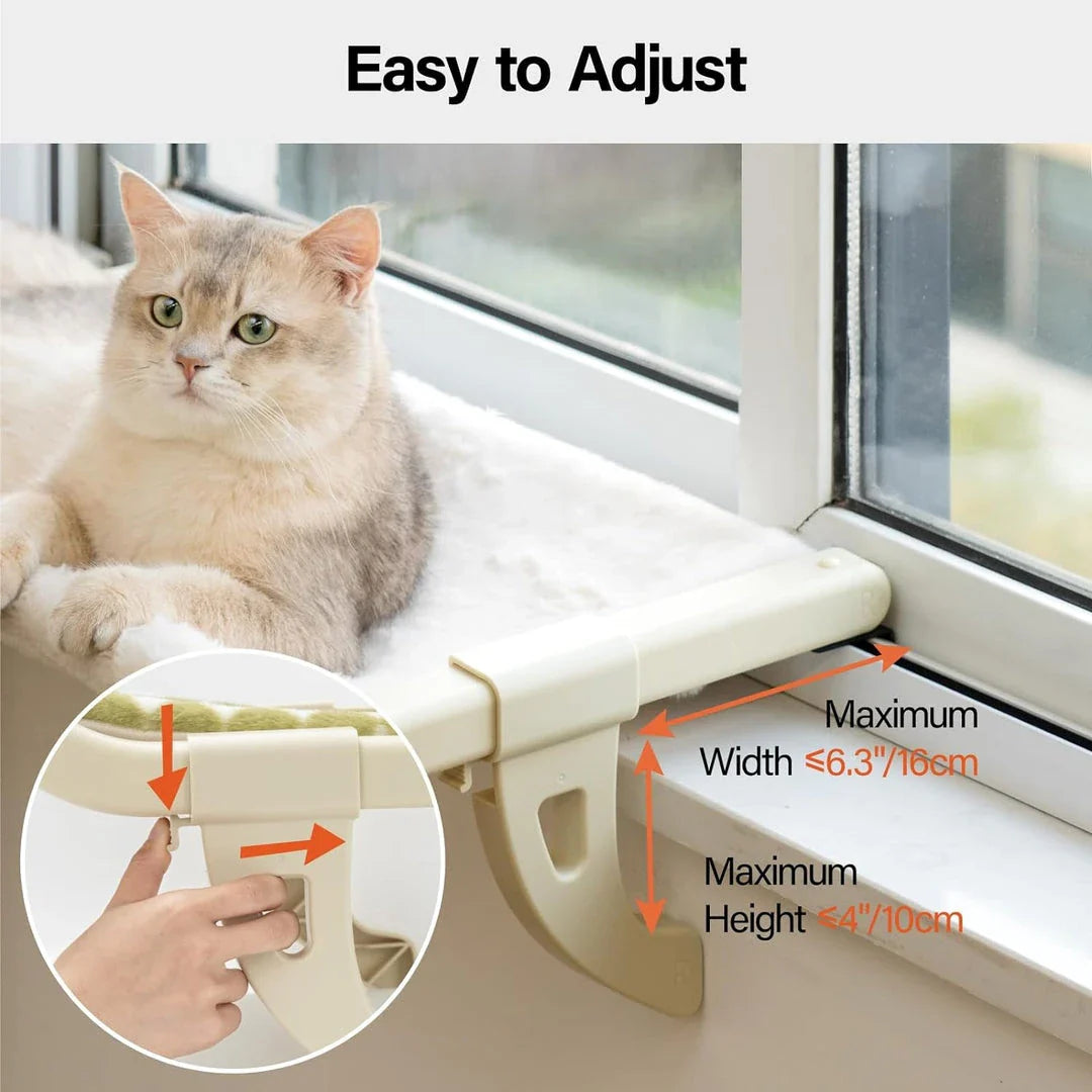 A stylish and durable cat hammock bed that attaches securely to any window, providing your feline friend with a cosy and elevated spot to relax.