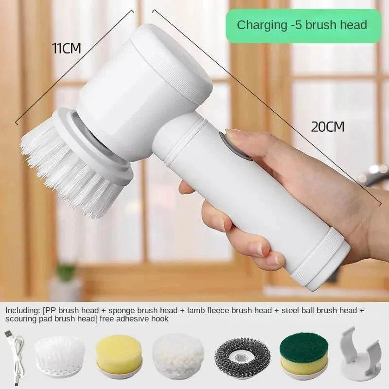 Trendha Multi-Function Electric Cleaning Brush for Effortless Scrubbing on Dishes, Countertops, and Bathroom Surfaces