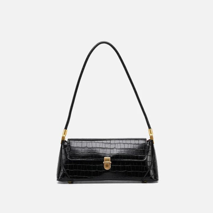 Stylish Trendy Shoulder Bag with Crocodile Pattern, Made of Premium PU Material for Versatile British Fashion