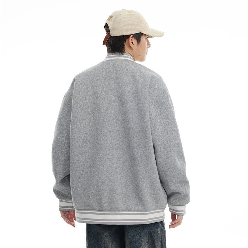 American Retro Embroidered Baseball Jacket with Vintage-Inspired Design and Relaxed Fit