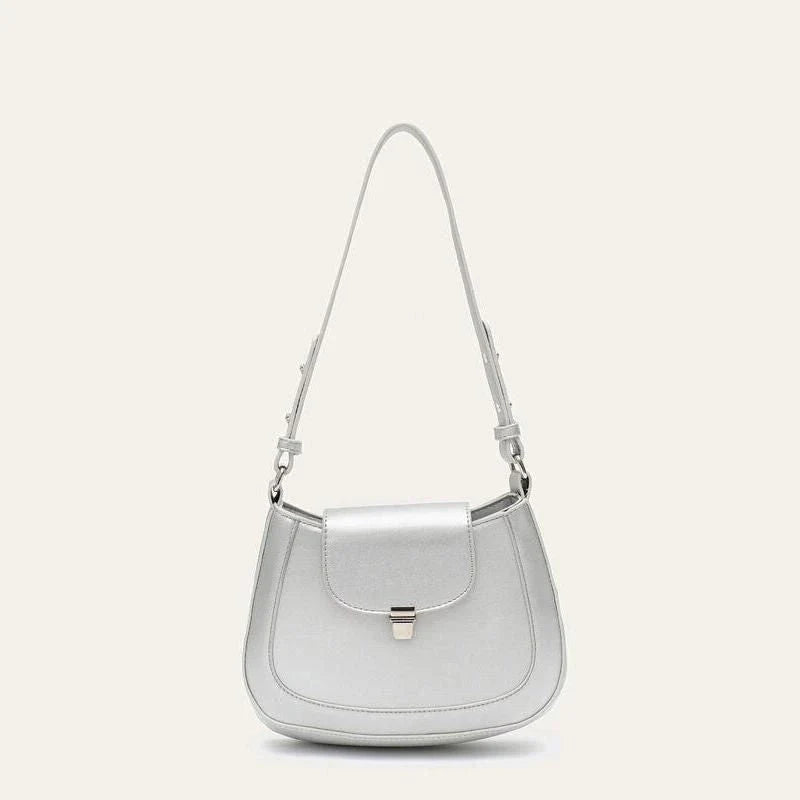 Elegant and versatile vegan leather shoulder bag with adjustable strap, flap cover, and interior pockets for modern British women