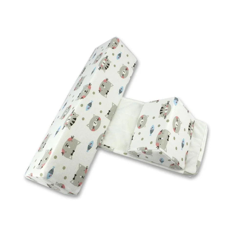 Soft, breathable cotton newborn baby sleeping pillow with adjustable fit and triangular anti-roll design for a comfortable, secure sleeping experience