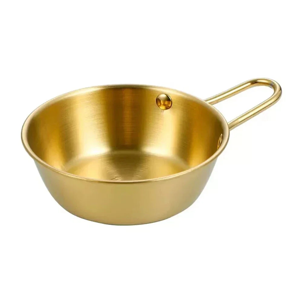 Luxurious gold plated stainless steel serving bowls in various sizes, perfect for a range of dishes and occasions