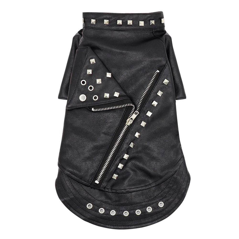 Premium black leather cat jacket with reinforced seams and a comfortable fit for stylish felines