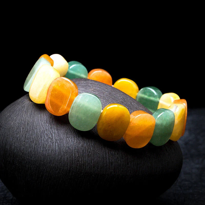 Elegant Tiger Eye crystal bracelet with geometric design, a versatile accessory for women