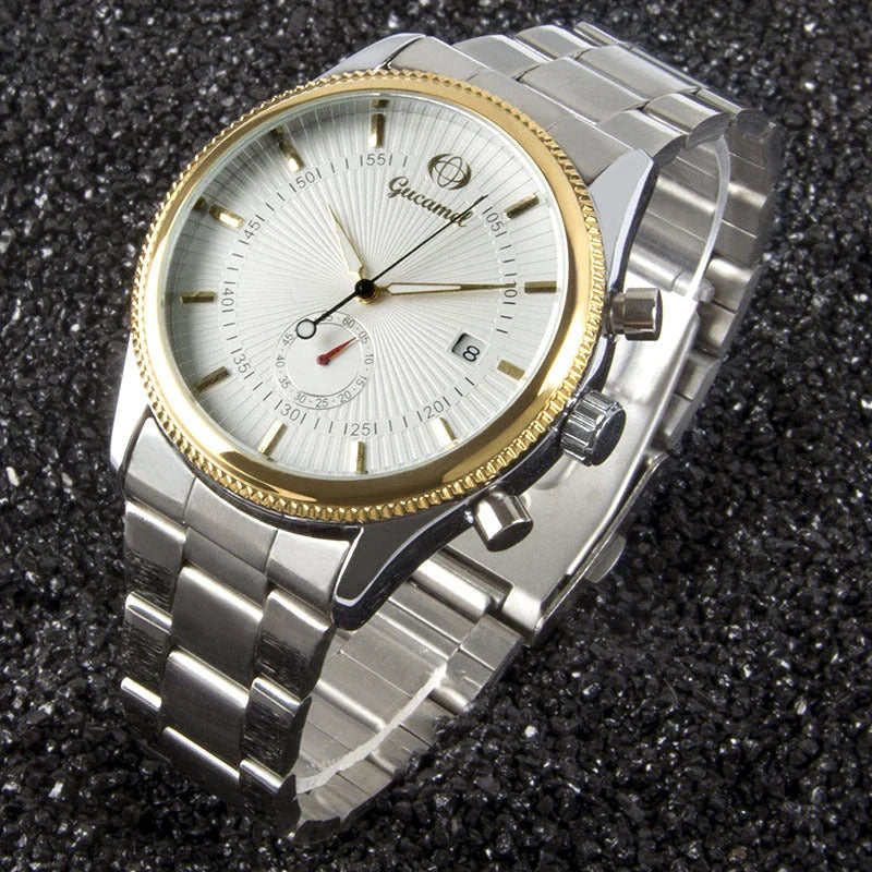 Premium British-made steel-belt business watch with a classic, elegant design