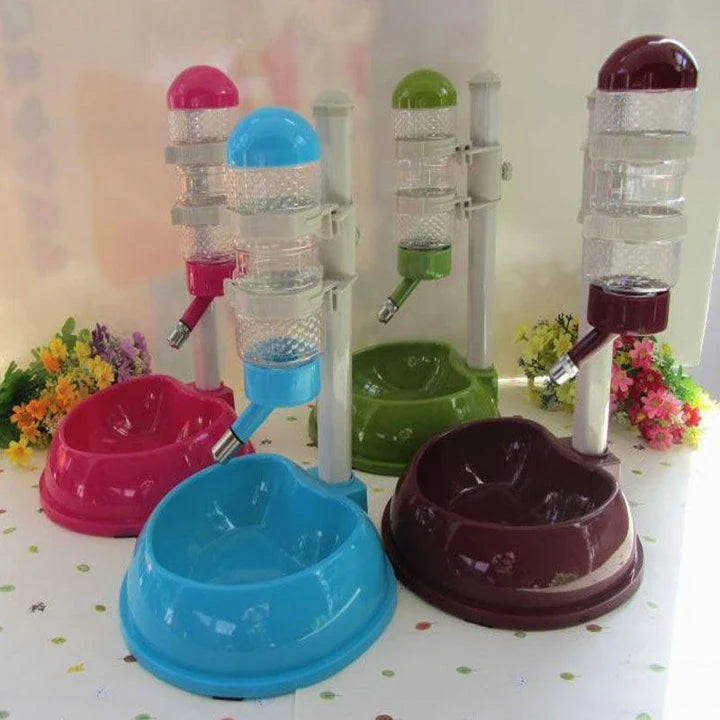 Automatic pet water dispenser and feeding bowl with sleek, modern design and 500 ml water capacity