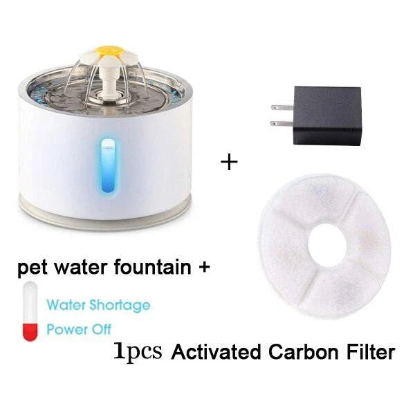 Premium 2.4L Automatic Cat Water Fountain with Charcoal Filter and Whisper-Quiet Operation