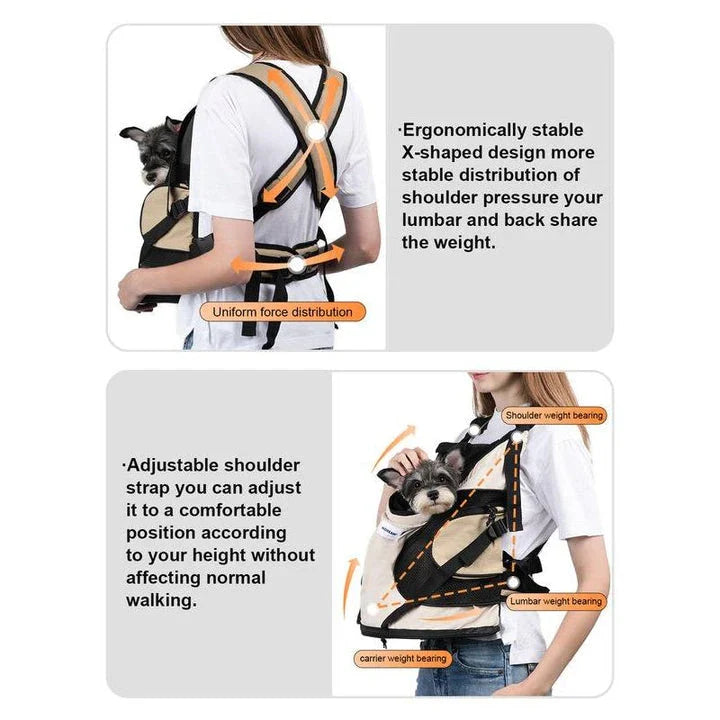 Lightweight, breathable pet sling backpack made of premium nylon and mesh, designed for small dogs and cats