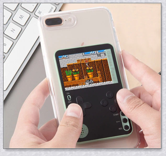 Tinytendo mini gaming console with 500 built-in retro games, compact and portable design, vibrant display, and long-lasting battery life.