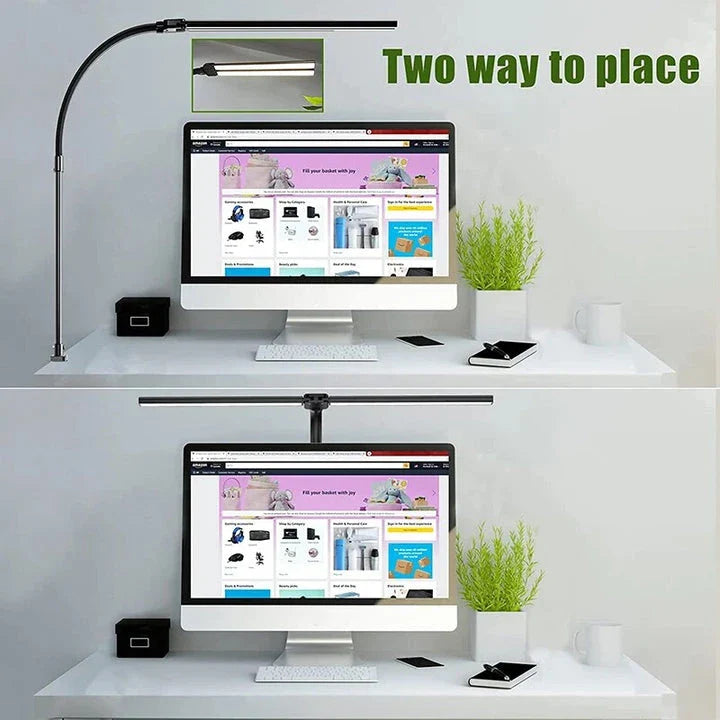 Premium 24W LED desk lamp with adjustable brightness, colour temperature, and flexible positioning for enhanced workspace productivity and comfort