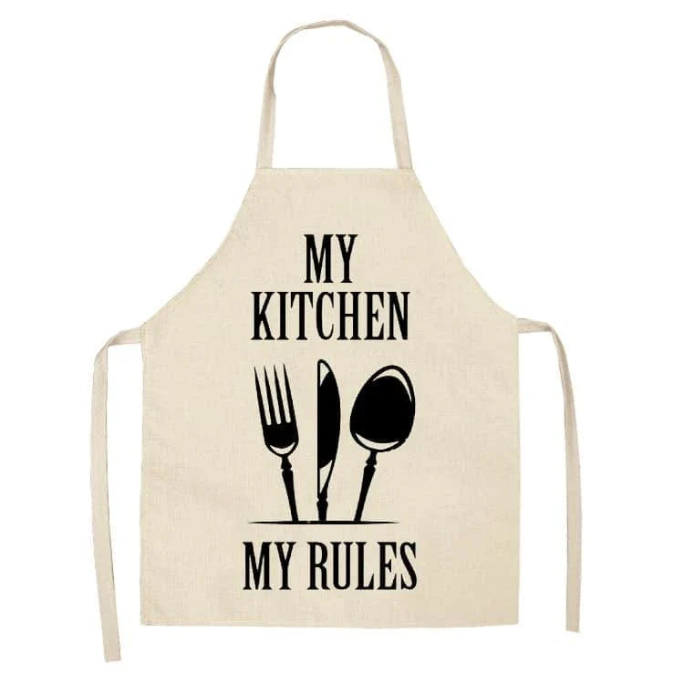 Premium Cotton and Linen Apron in Blue, Green, Grey, and White colors for the modern British kitchen
