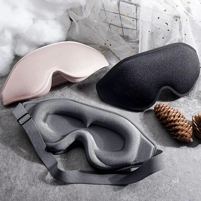 Luxurious 3D sleep mask with mulberry silk and memory foam for ultimate comfort and light blocking