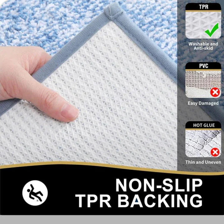 Luxury Microfibre Bathroom Mat with High-Density Memory Foam Core and Fast-Absorbing Coral Velvet Microfibre