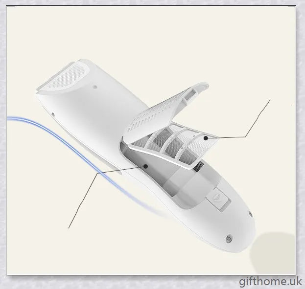 A premium baby hair clipper with a grey colour, featuring an ergonomic design and quiet, vibration-free operation for a smooth, safe haircut experience.