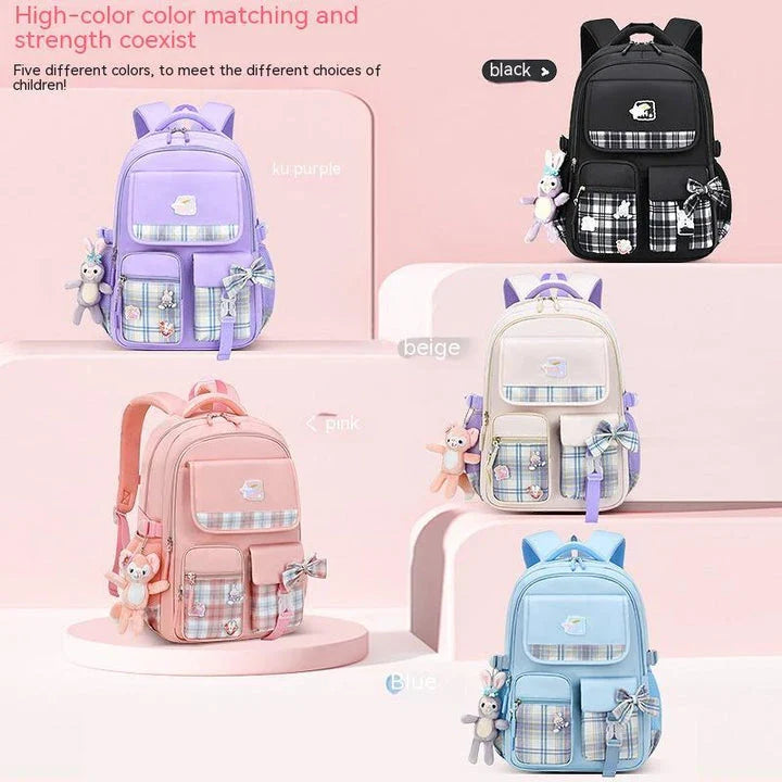 Charming children's backpack with cartoon design, ample capacity, and lightweight nylon construction