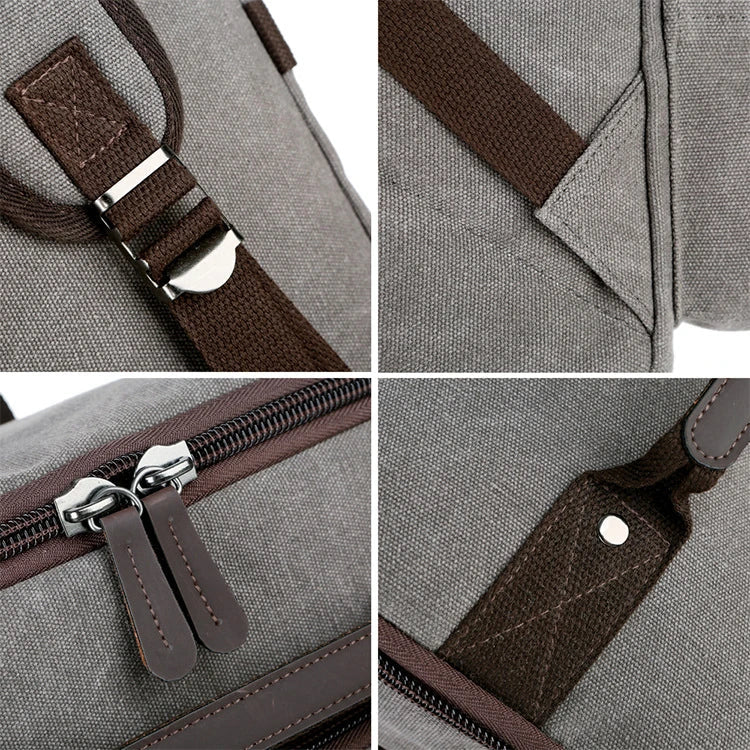 A classic messenger bag made of durable canvas with genuine leather trim, offering style and function for the modern British gentleman