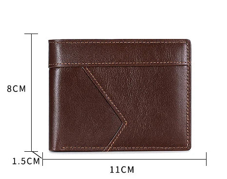 Premium leather wallet with RFID-blocking technology, featuring a smooth, elegant design for the discerning gentleman