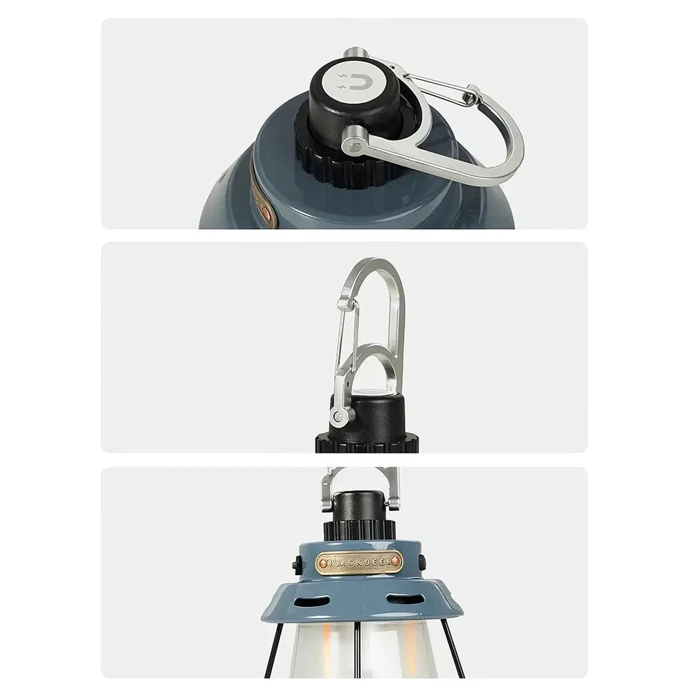 Portable Camping Light with four-level lighting, magnetic attachment, and convenient hook for versatile outdoor illumination