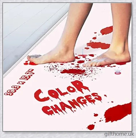 Bloody Colour Changing Bath Mat - Instantly transforms into a mesmerising crimson canvas when wet