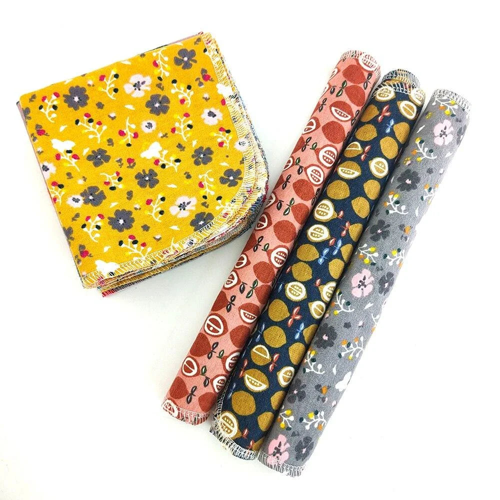 Premium cotton cleaning cloths in vibrant colours for efficient, streak-free cleaning on various household surfaces