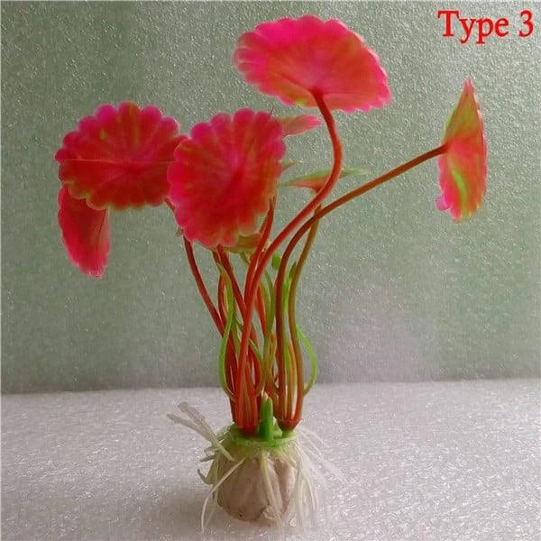 Vibrant multicolour artificial aquarium plants in various styles and sizes