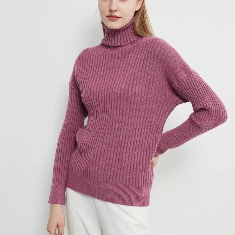 GiftHome UK Elegant Autumn & Winter Turtleneck Jumper for Stylish British Women