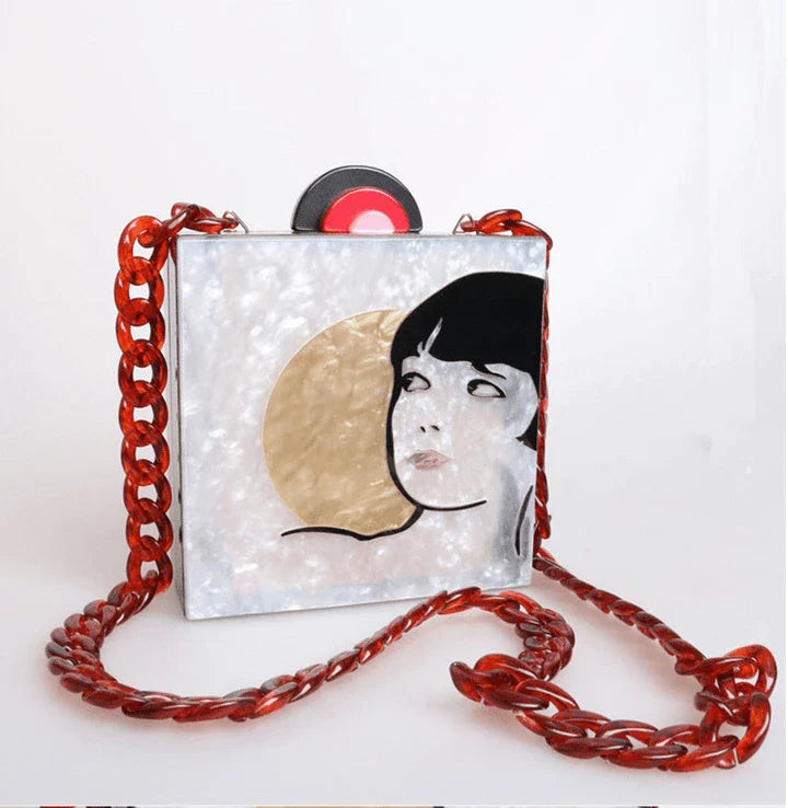 GiftHome UK Antique Hand-stitched Acrylic Crossbody Bag - Vintage Evening Accessory