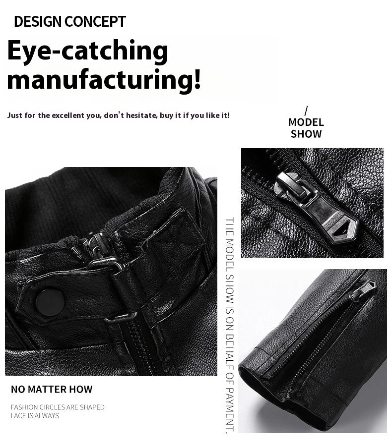 Stylish Fleece-Padded Jacket with PU Leather Accents in Various Colours