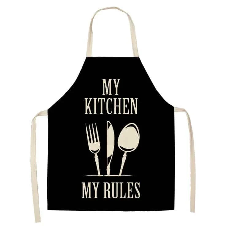 Premium Cotton and Linen Apron in Blue, Green, Grey, and White colors for the modern British kitchen