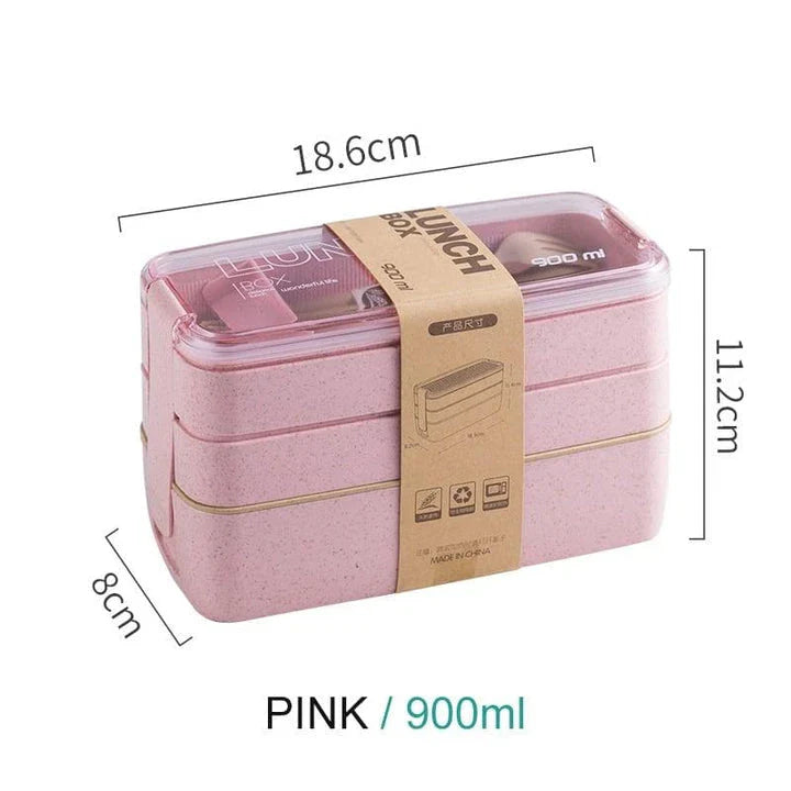 Premium 3-tier lunch box with thermal insulation, durable PP+AS material, and compact, portable design in a range of trendy colours