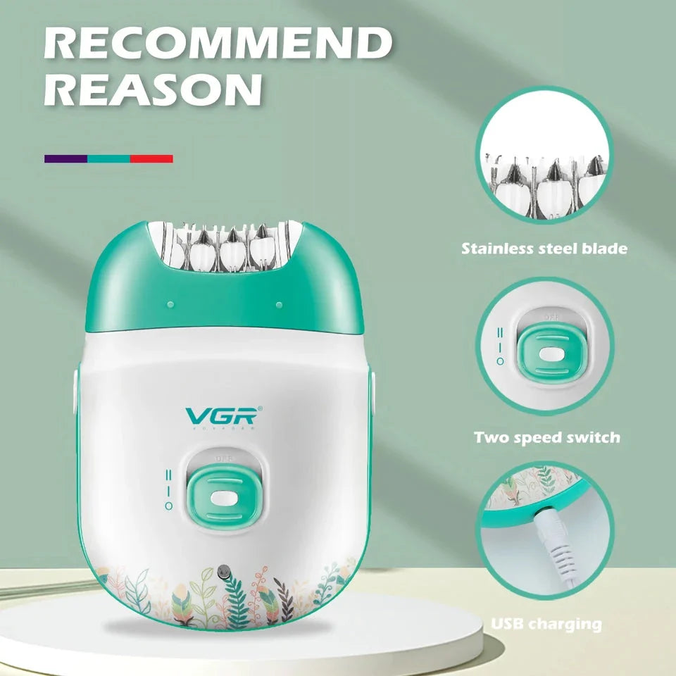 Rechargeable Women's Epilator for Smooth, Hair-Free Skin - Turquoise Colour