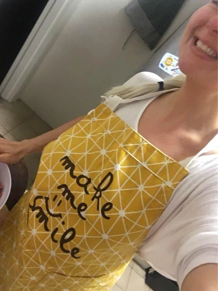 Premium cotton printed kitchen apron with floral design, offering full coverage and adjustable fit for the discerning UK homemaker