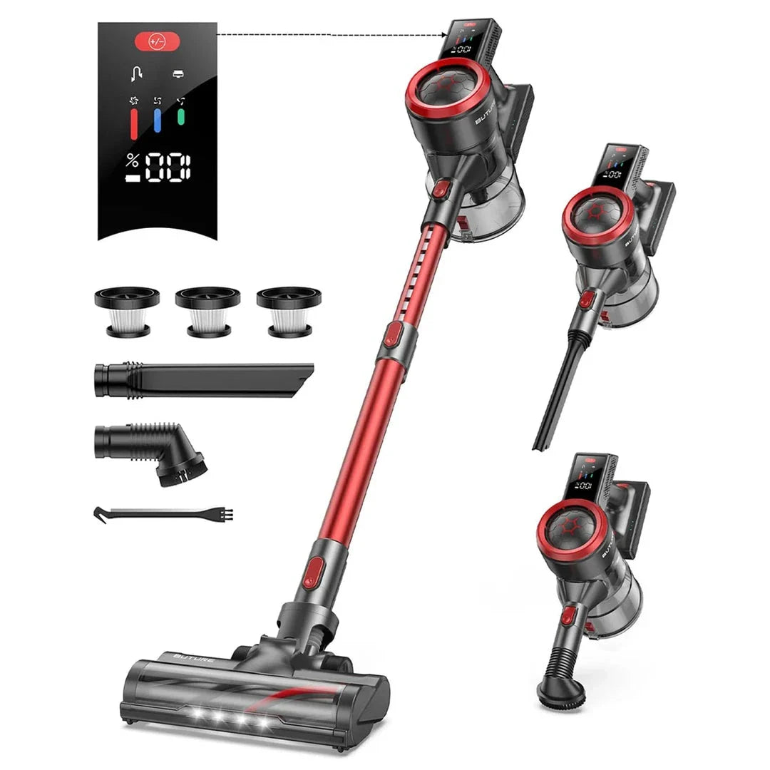 BUTURE 38KPa Cordless Handheld Vacuum Cleaner with powerful suction, touch screen control, and long battery life