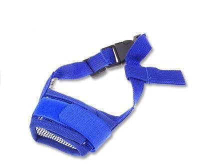 Breathable polyester mesh dog muzzle in various sizes for comfortable and secure canine wear